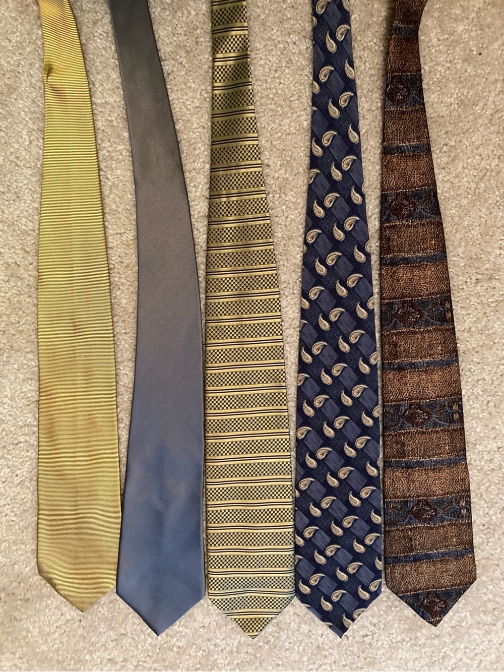 Men’s Vintage 100% Silk Tie Starter Set - Lot of 5